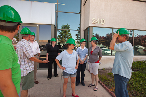 Members of Peaceful Uprising caucus outside Congressman Matheson's Utah office. : Tim DeChristopher : Sallie Dean Shatz