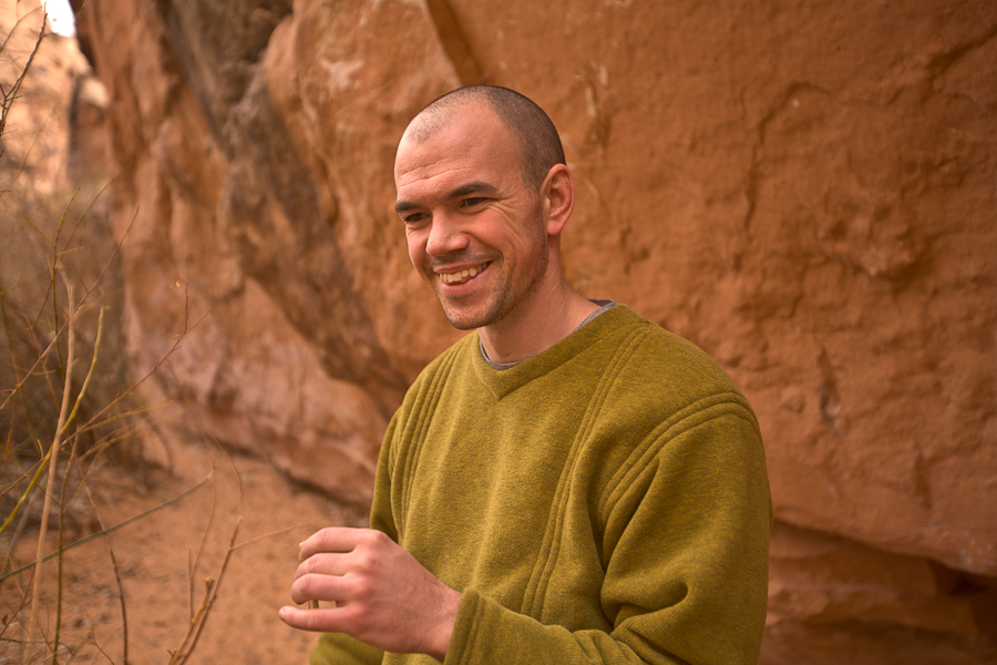 Tim DeChristopher in Moab, Utah the day before he would walk on the parcels that he won in an act of civil disobedience at the December 19th, 2008 BLM oil and gas lease auction. : Tim DeChristopher : Sallie Dean Shatz